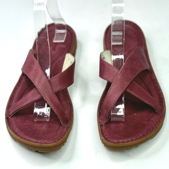 Bogs Todos Slides sandals Garnet wine red leather sandals 10 - Picture 6 of 10